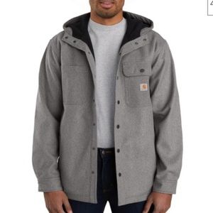 Men Carhartt Rain Defender Relaxed Fit Heavyweight Hooded Shirt Jacket TJ5022-M
